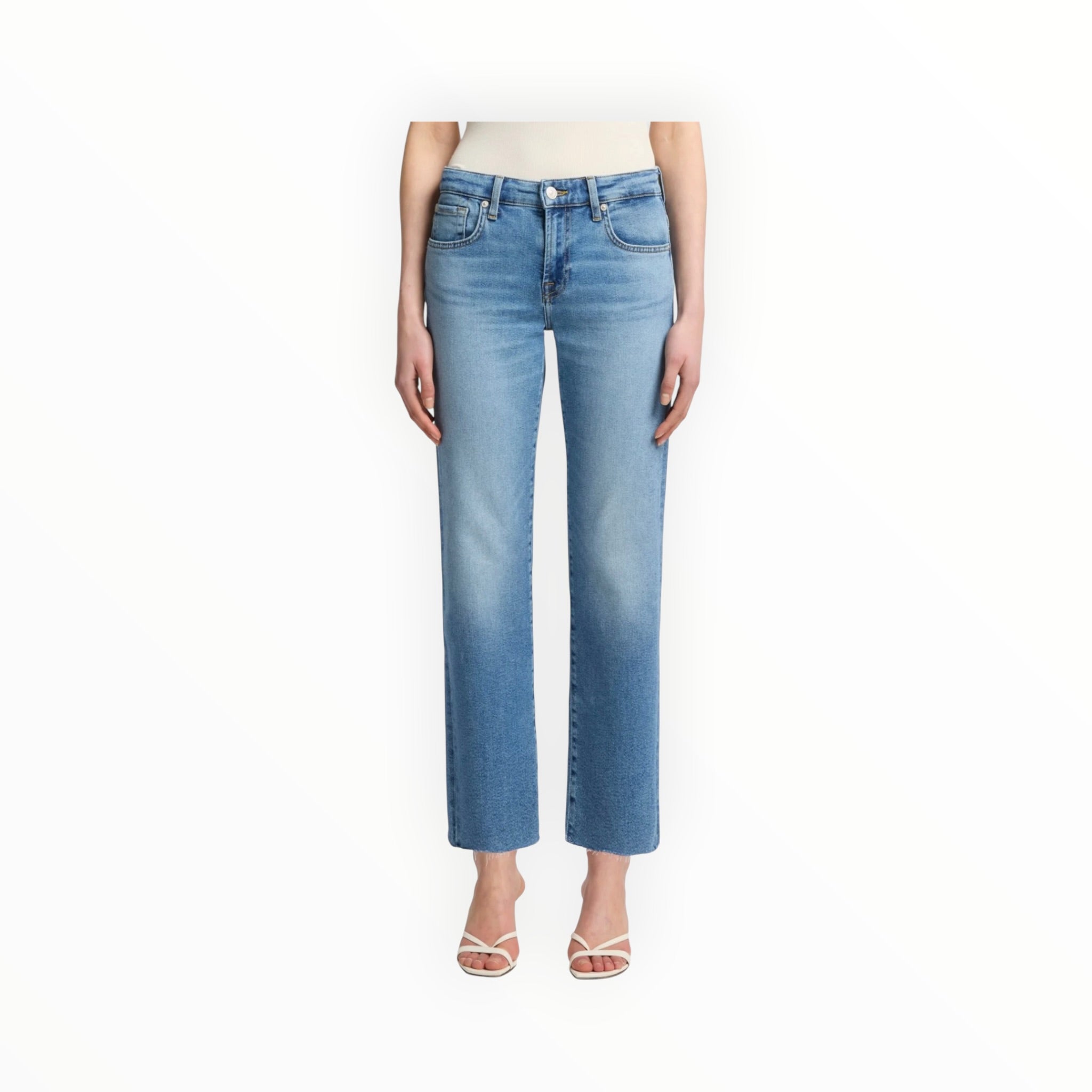 7 For All Mankind Calie Straight Ankle in Luxe Vintage - Fancy