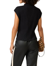 Michael Stars Naira Mock Neck Top - Black