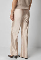 LILLA|P Satin Clean Front Pant - Angora