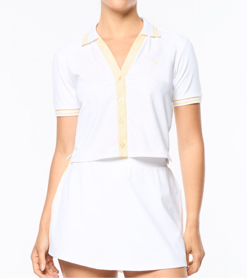 Sergio Tacchini Idalia Cropped Polo - Brilliant White