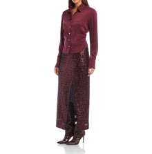 Fifteen Twenty Tawnie Side-Pleat Shirt - Wine