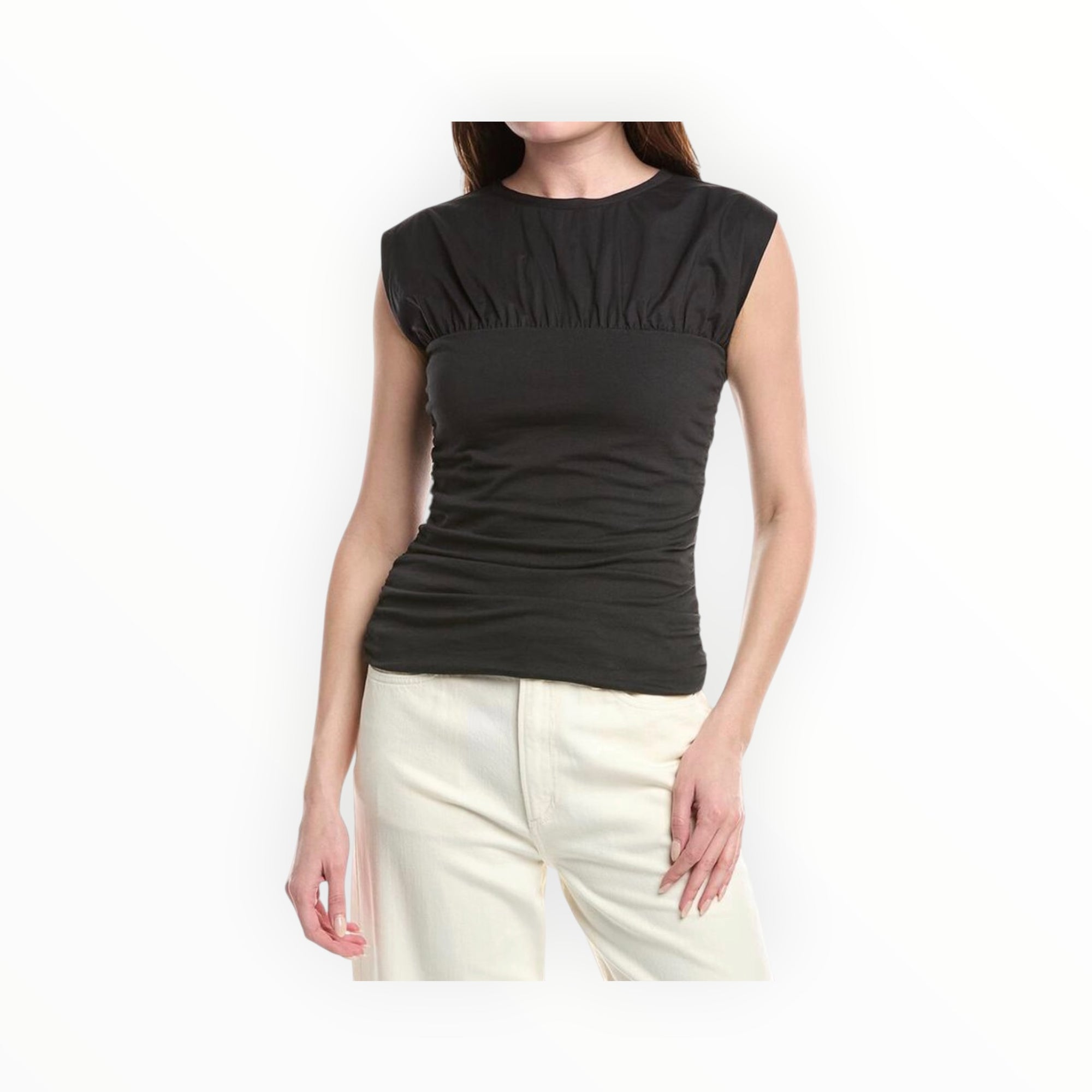 rag & bone The Jersey Banded Top - Dark Grey