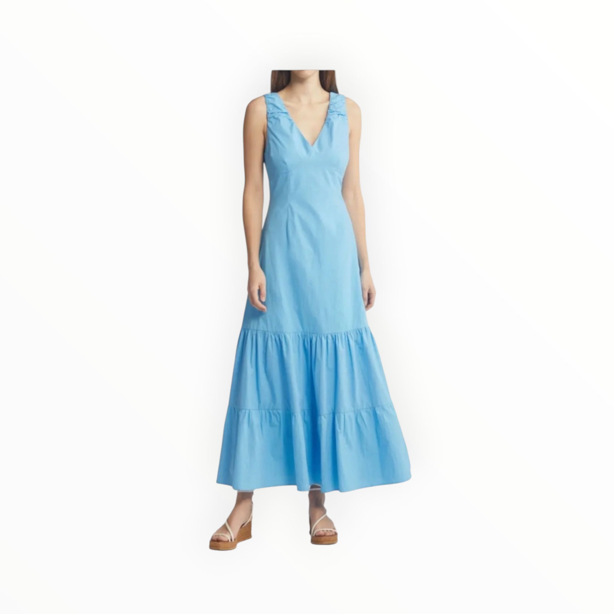 Du Paradis Rio Tiered Sleeveless Dress - Horizon Blue
