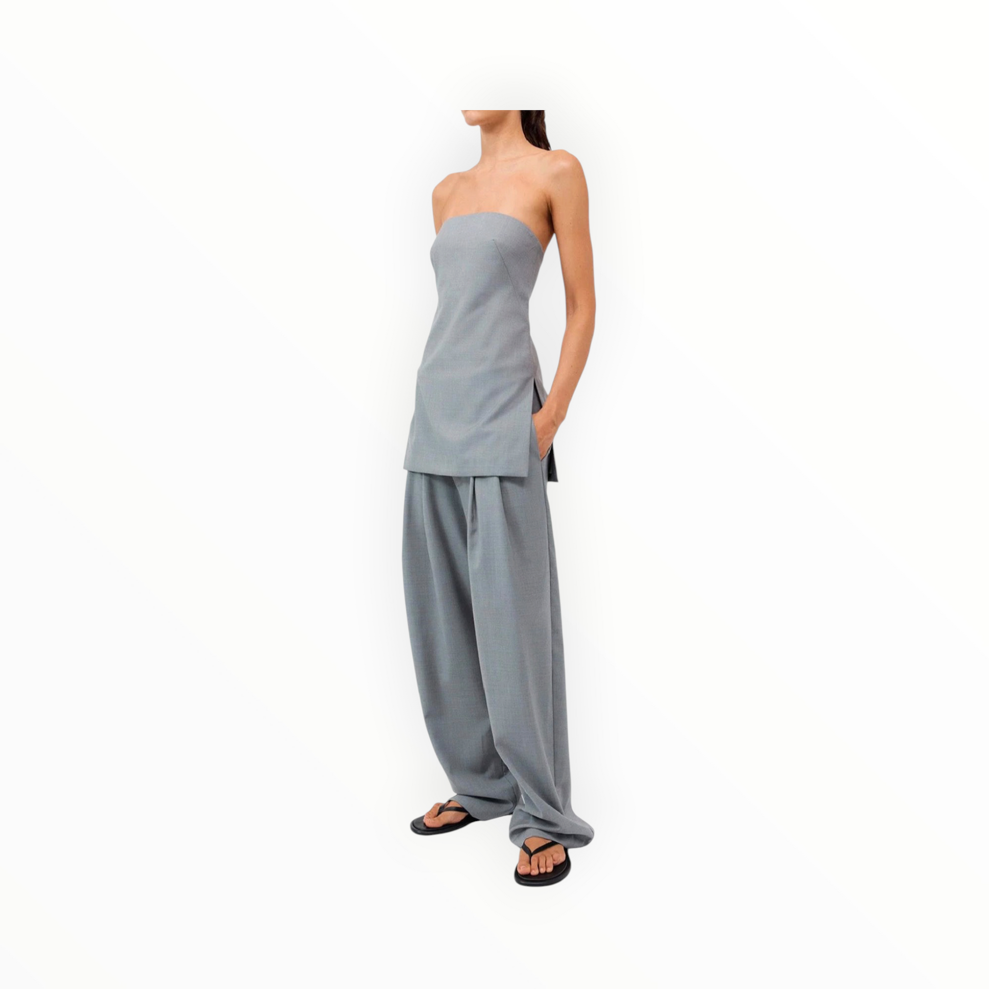 St. Agni Wool Column Tunic - Grey