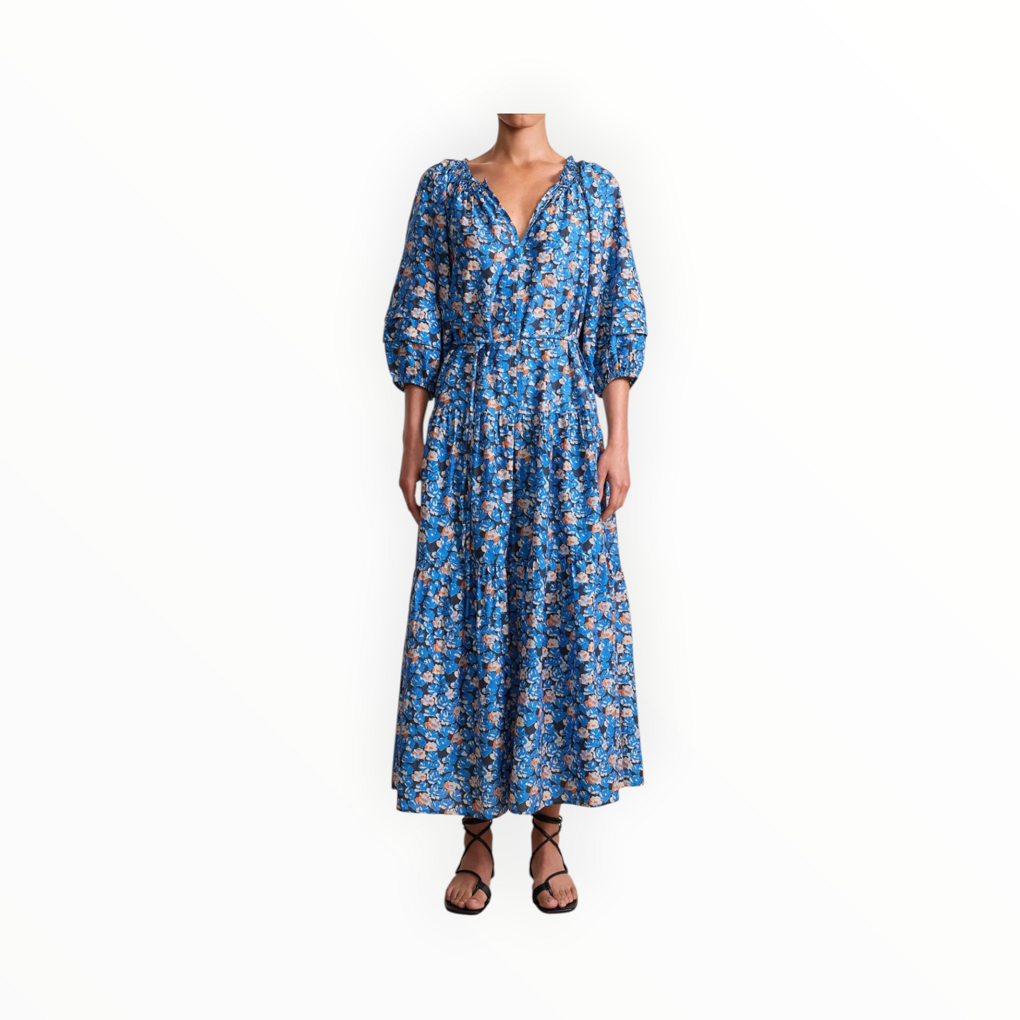 Apiece Apart Long Sleeve UVA Dress - Florette Blue