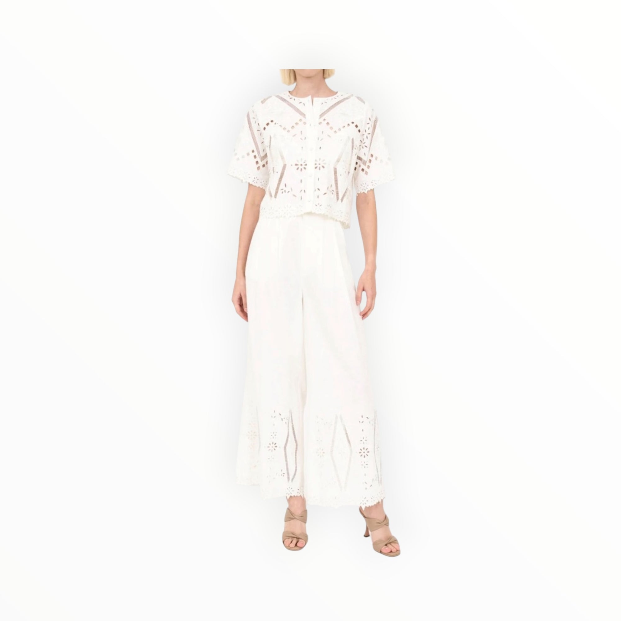 Christy Lynn Dylan Pant - Blanc Embroidery