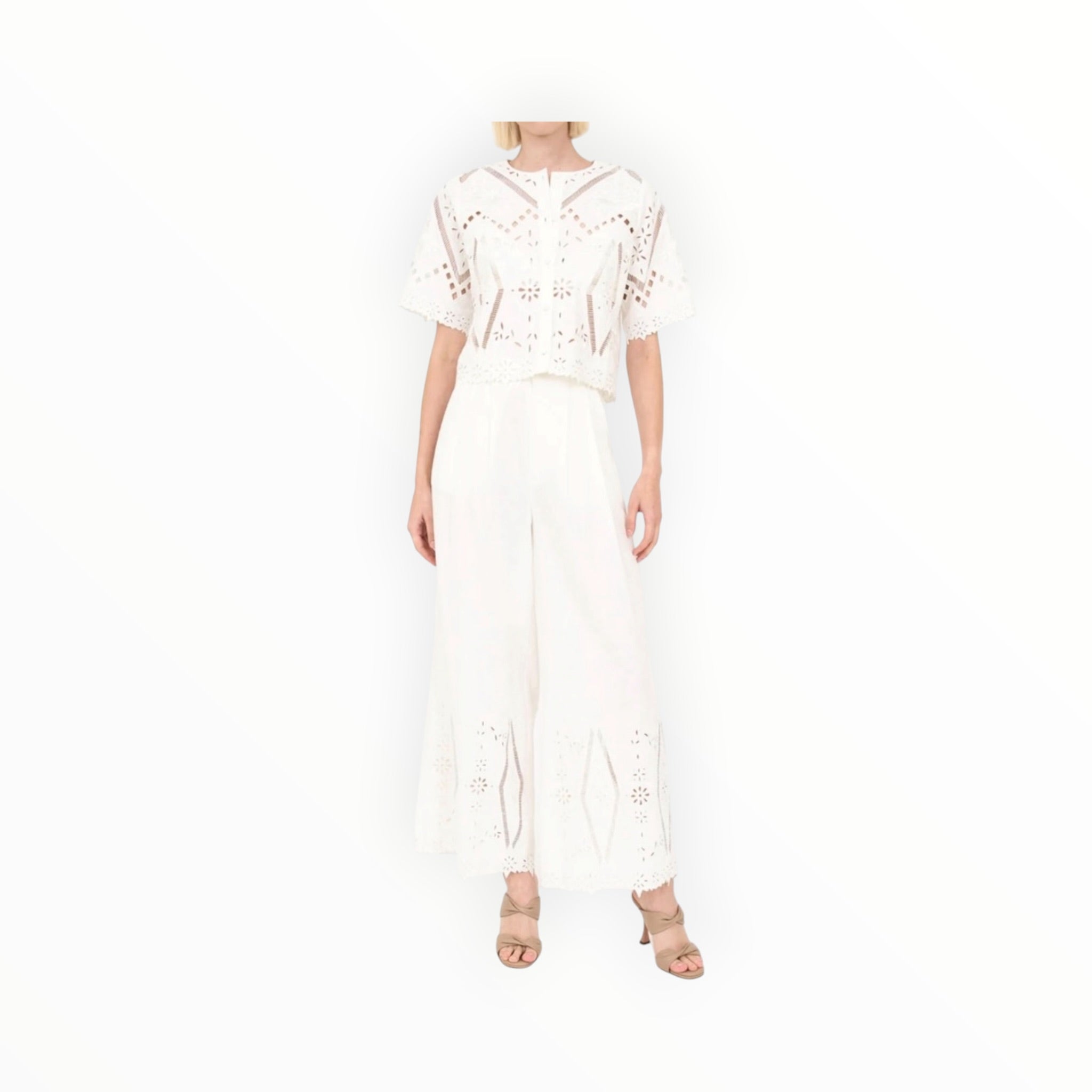 Christy Lynn Dylan Pant - Blanc Embroidery
