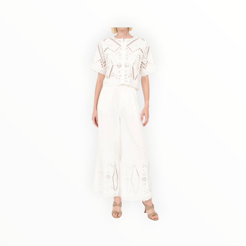 Christy Lynn Dylan Pant - Blanc Embroidery