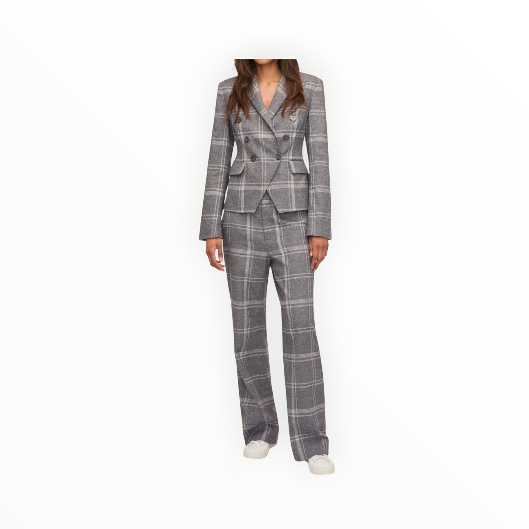 Marissa Webb Perrie Blazer - Steel Plaid