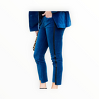 Parker Smith Twisted Tuxedo Velvet Step-Hem Jeans with Side Stripes