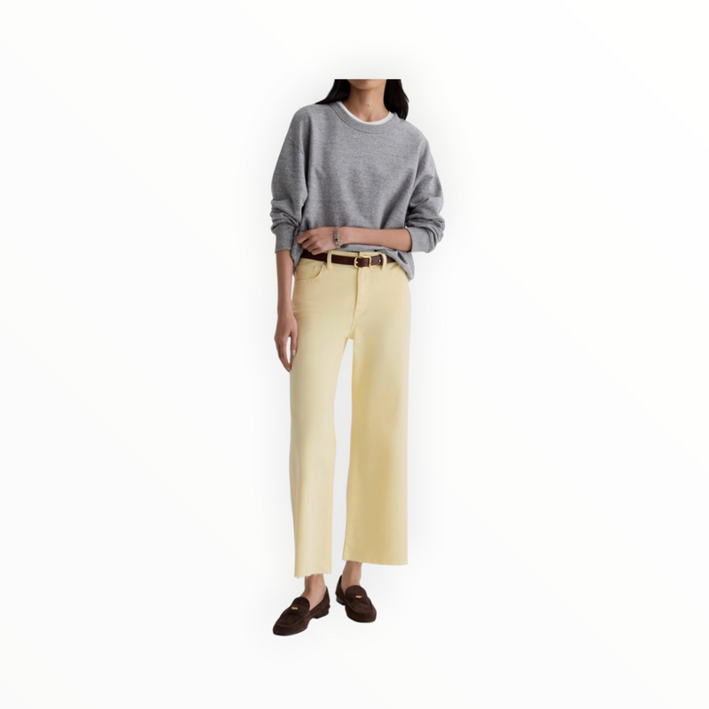 AG Jeans Saige Wide Leg Crop Jean - Sunlight Yellow