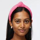 Lele Sadoughi Fuchsia Slim Knotted Eyelet Headband