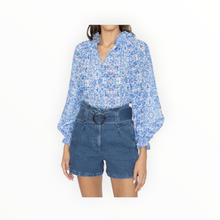 Caballero Leigh Folded Ink Blot Top - Blue