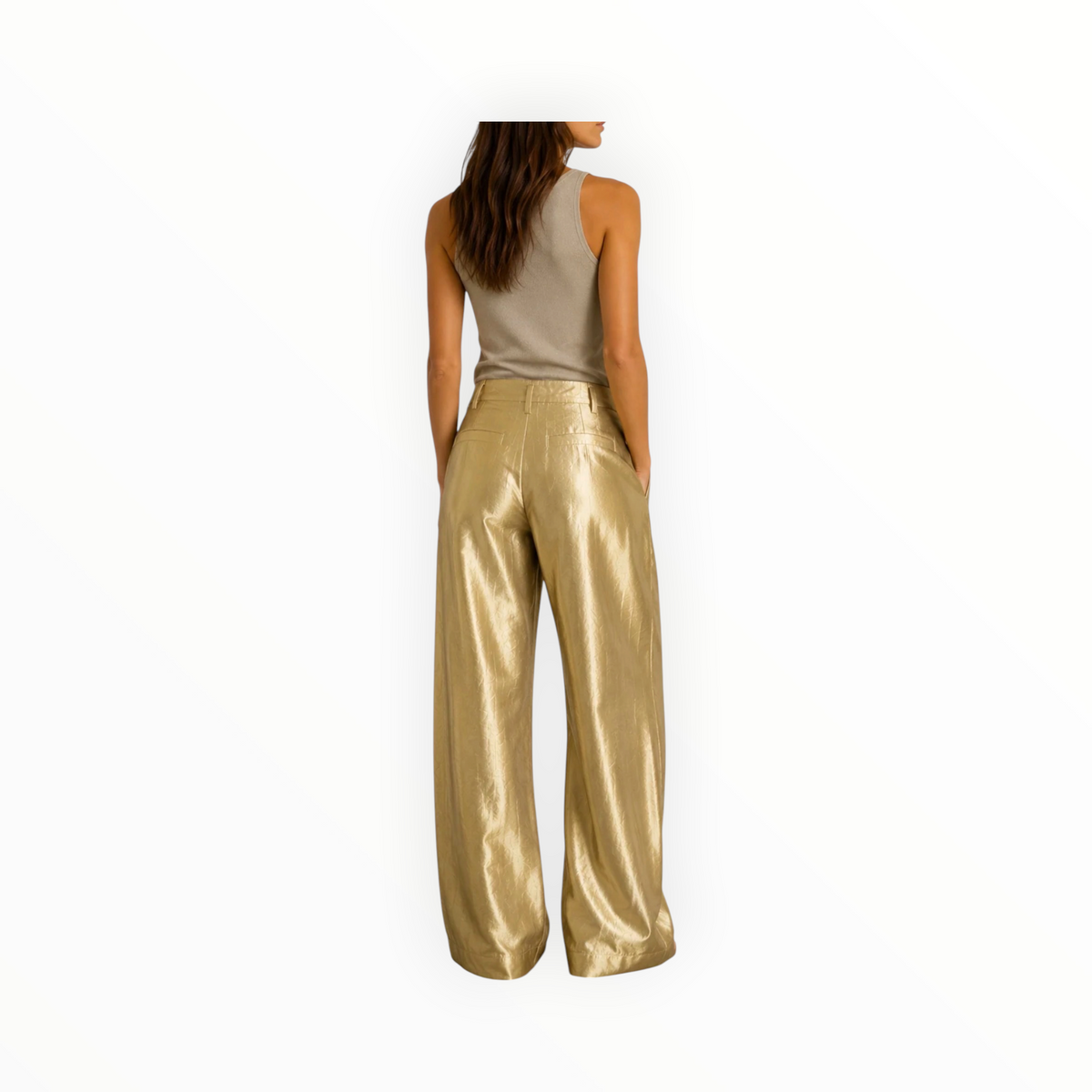 Rabens Saloner Thalia Woven Pant - Gold