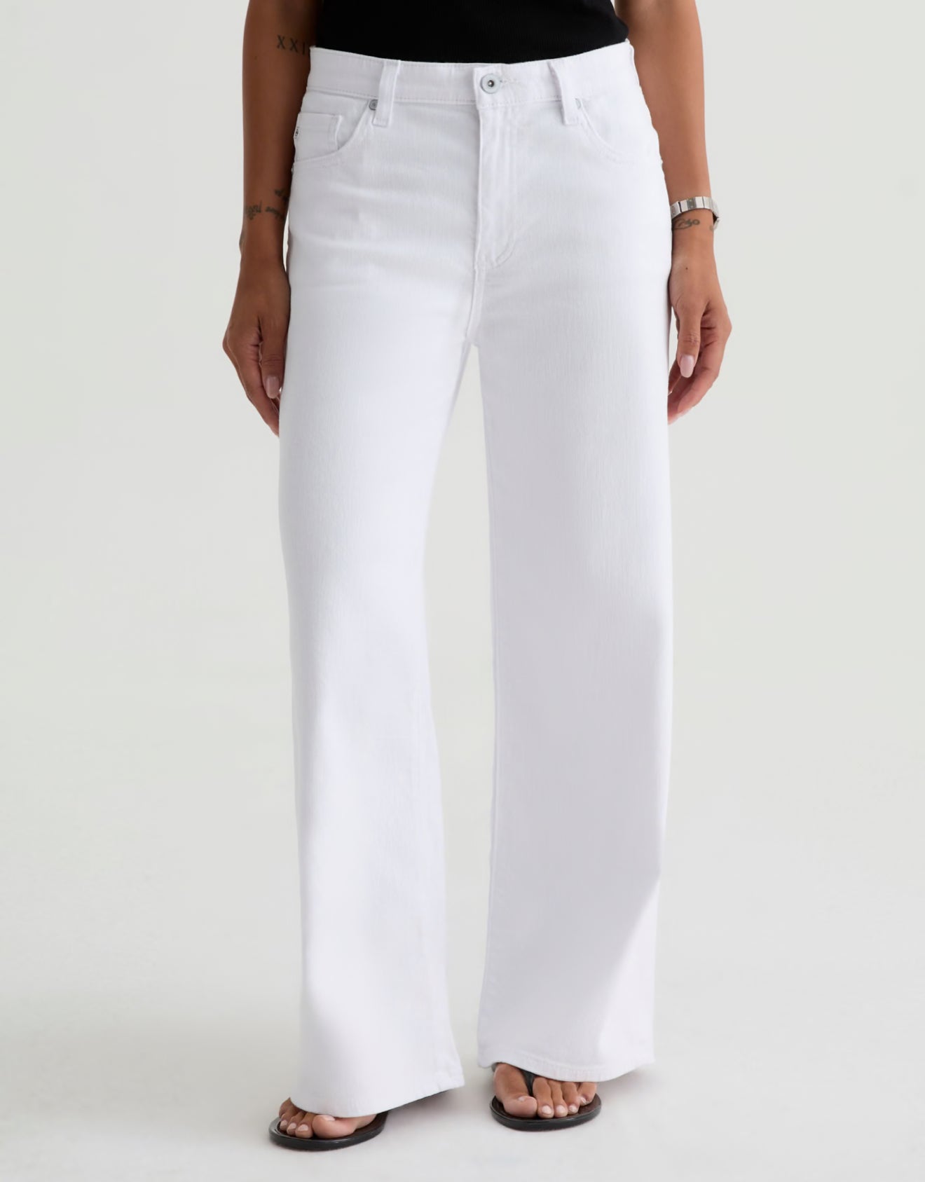AG Jeans Saige Wide Leg Crop - Gallery White