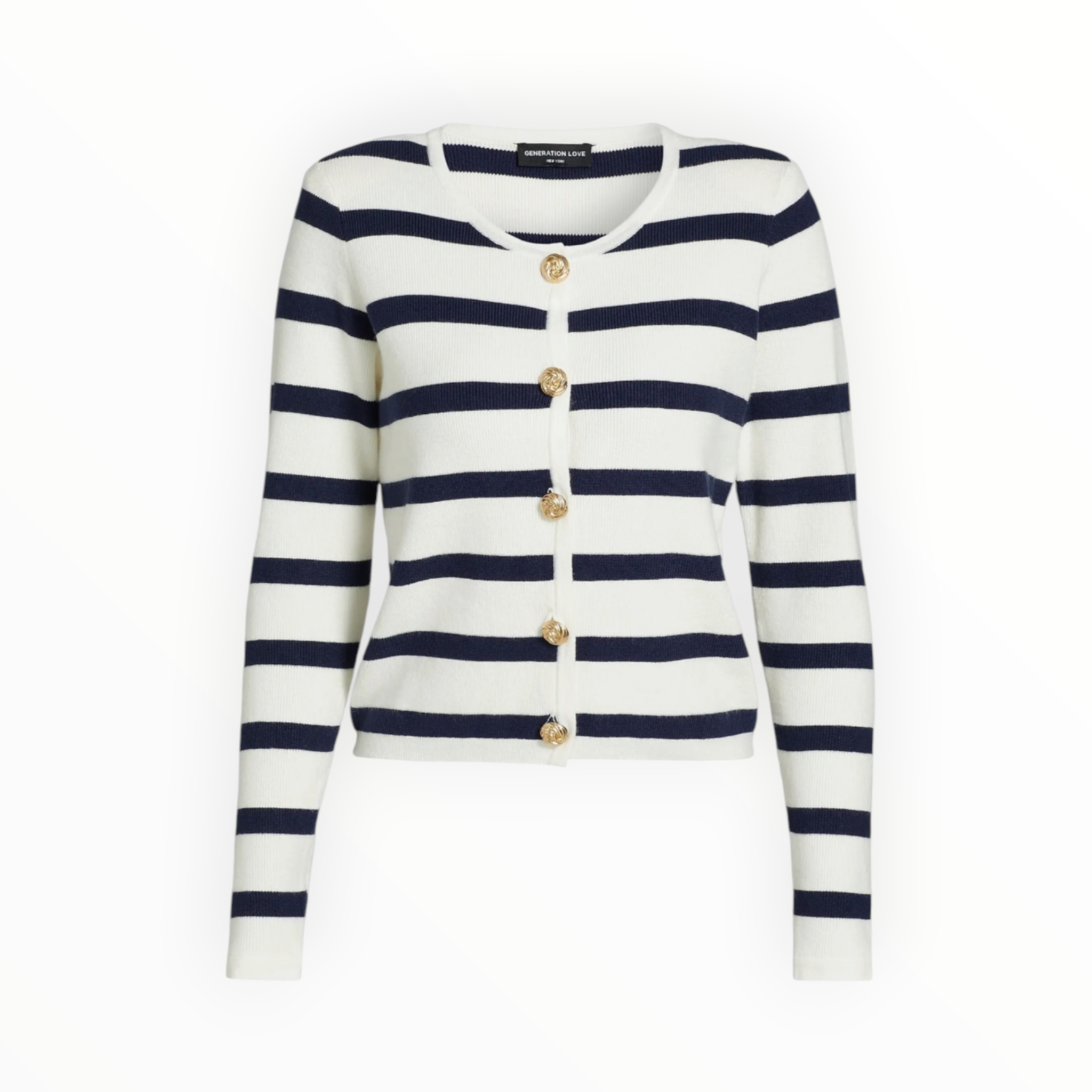 Generation Love Logan Cardigan - White/Navy