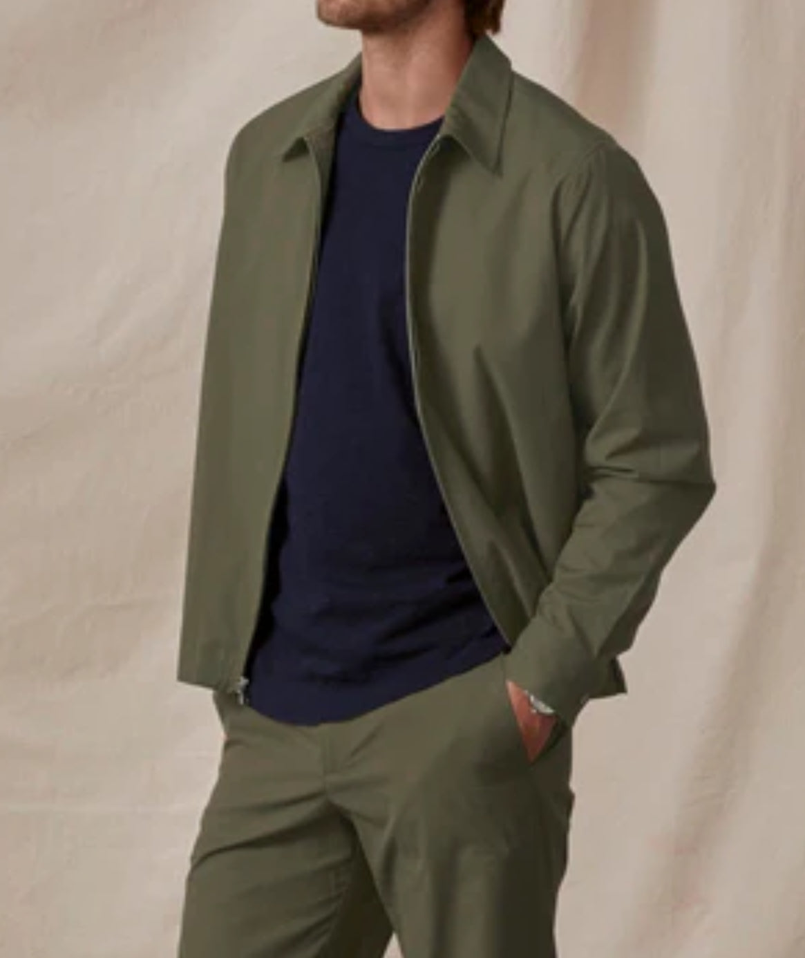 Velvet by Graham & Spencer Alton Poplin Zip-Up Jacket - Olive