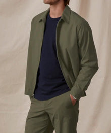 Velvet by Graham & Spencer Alton Poplin Zip-Up Jacket - Olive