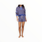 Z Supply Low Key Stripe Fleece Short - Bay Blue