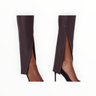Spanx Leather Front Slit Legging - Cherry Chocolate