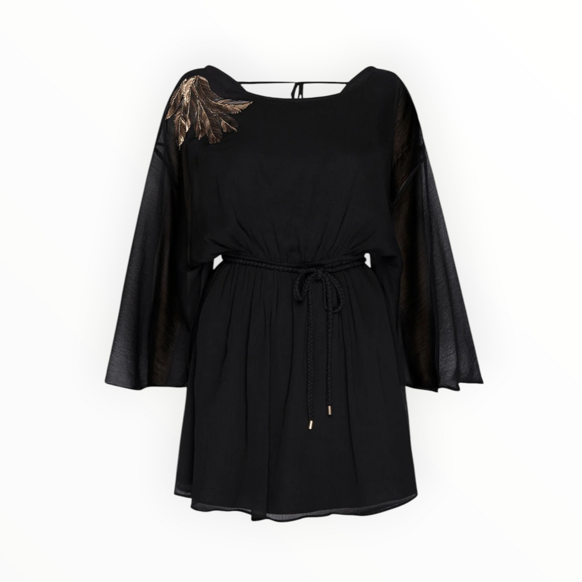 MISA Katana Dress - Black Palm D'Or
