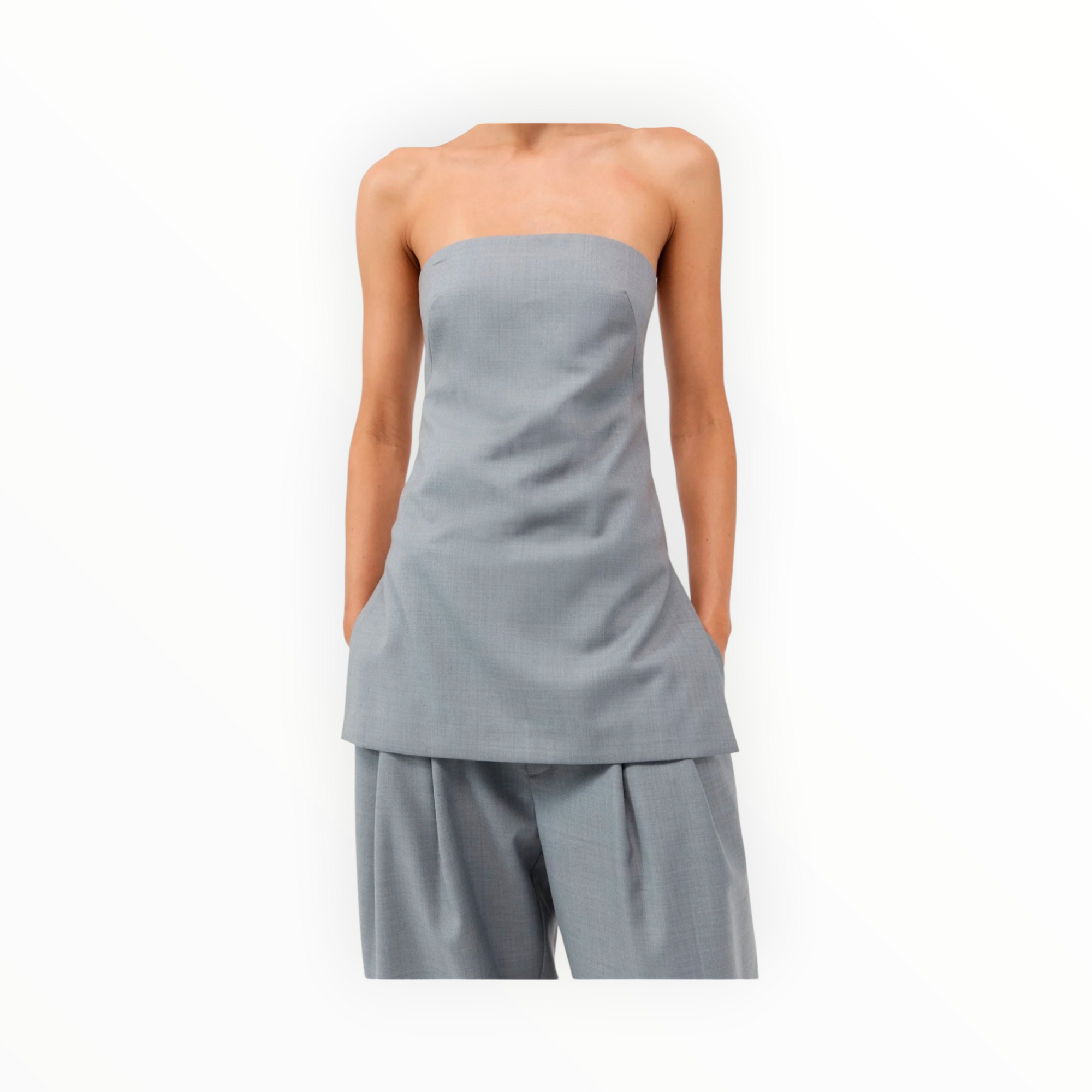 St. Agni Wool Column Tunic - Grey