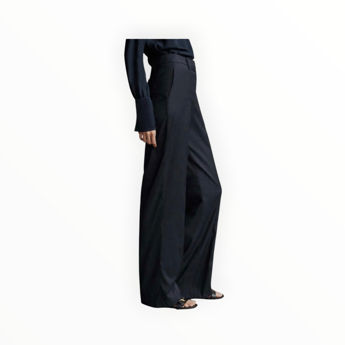 TWP Elizabeth St. Chintzed Pinstripe Suiting Pant - Indigo/Charcoal