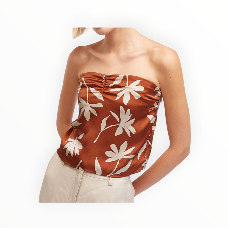 Anine Bing Stephanie Top - Terracotta Daisy Print
