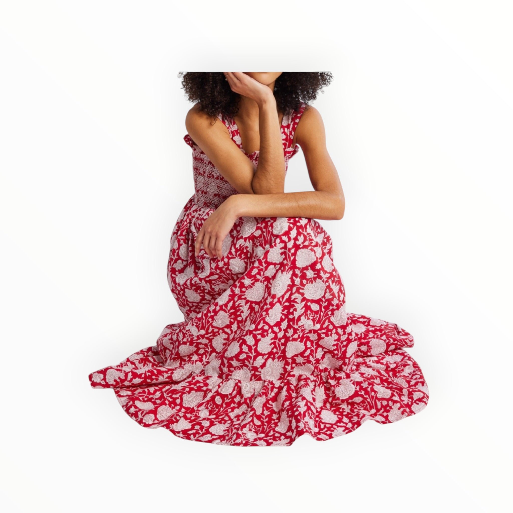 MILLE Garden Dress - Red Zinnia