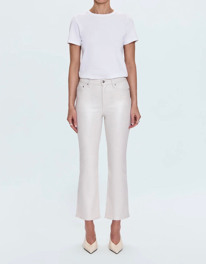 Pistola Kinsley Lennon High Rise Crop Boot Jean - Ivory Luster
