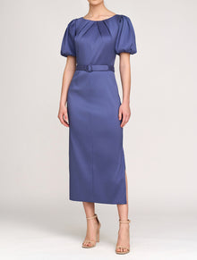 Kay Unger Chiara Tea Length Dress - Indigo