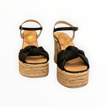 Gaimo Coque Jute Sandals With Tubular Leather Heel - Black