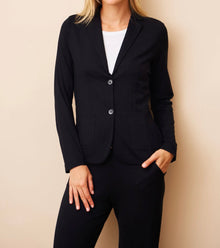 Majestic Filatures Soft Touch Two Button Blazer - Noir
