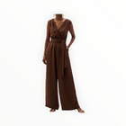 Joseph Ribkoff Wide Leg Pull-On Jumpsuit - Mahogany Brown