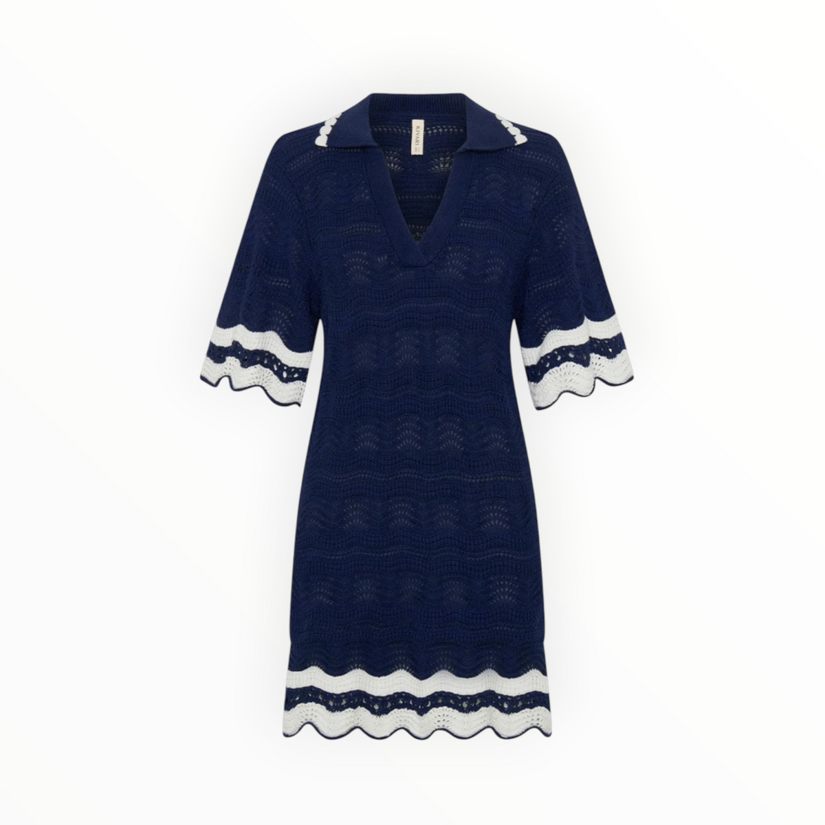Kivari Camille Knit Mini Dress - Navy/White