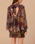 Farm Rio Black Hearts Ikat Blouse