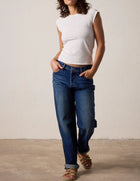 NSF Chloe Fitted Slub Jersey Muscle Tee - Soft White