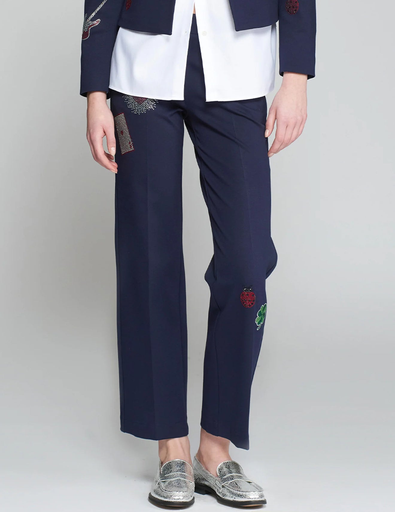 Vilagallo Martina Strass Trousers - Navy Punto