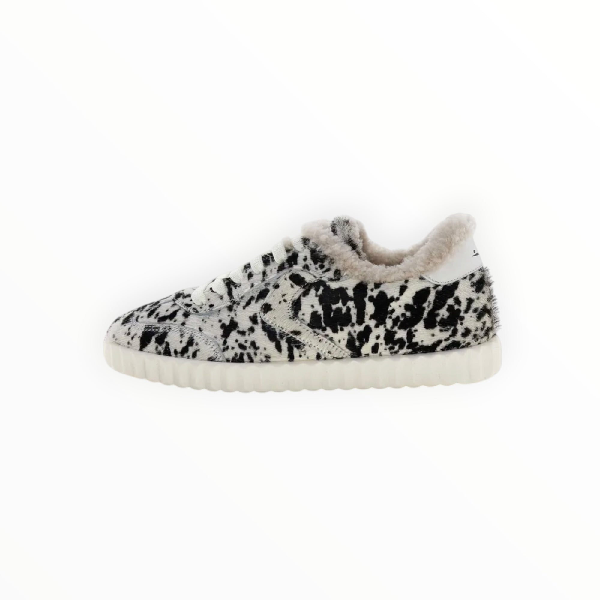 Voile Blanche Ines Genuine Calf Hair Sneaker - Black/White