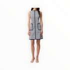 Joseph Ribkoff Mini Shift Dress With Pockets - Vanilla/Midnight Blue