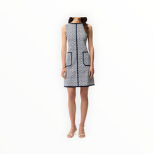 Joseph Ribkoff Mini Shift Dress With Pockets - Vanilla/Midnight Blue