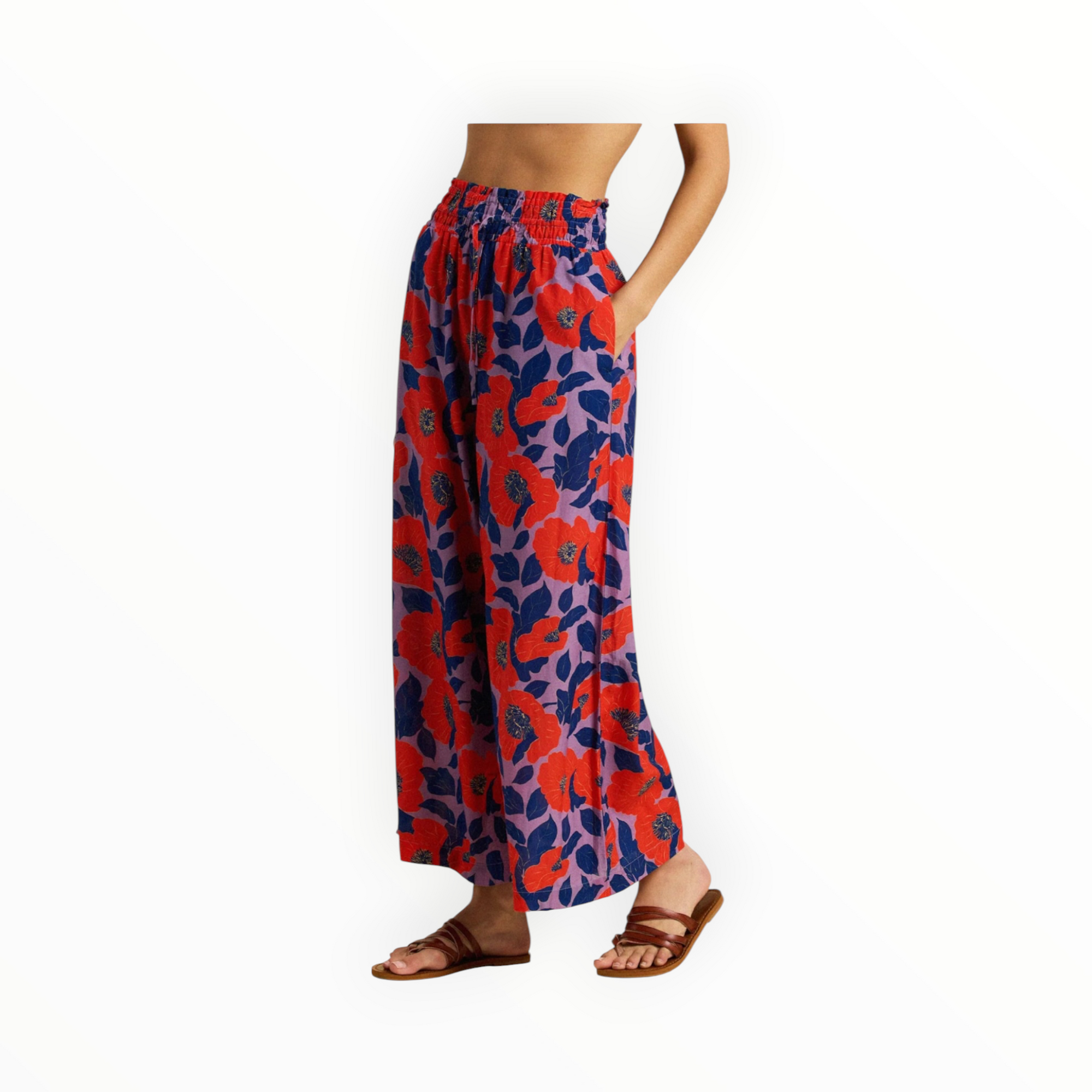 Trovata Flores Culotte Pant - Poincianna Floral