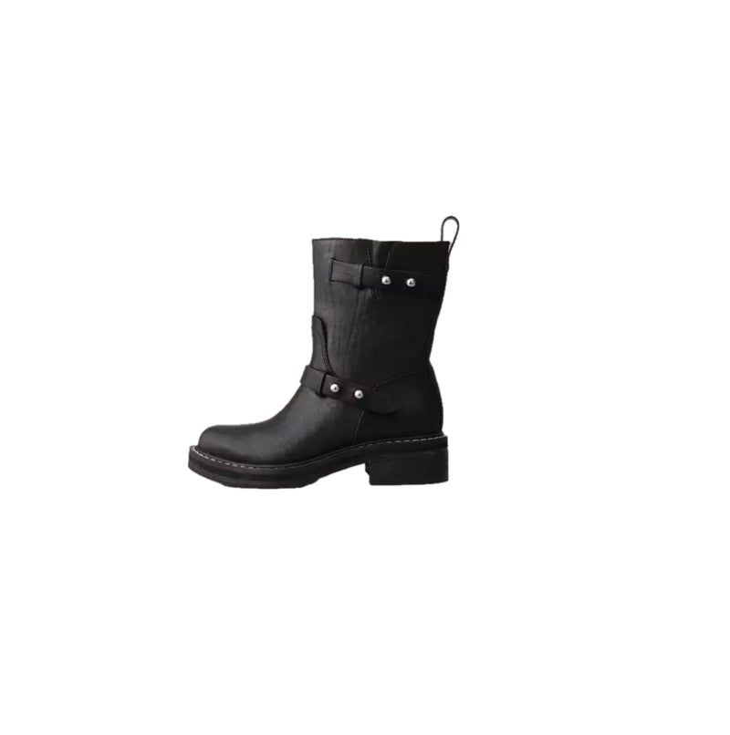 rag & bone RB Leather Moto Boots - Black