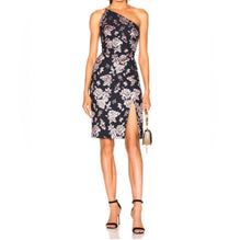 Michelle Mason Asymmetrical Dress - Midnight/Rose