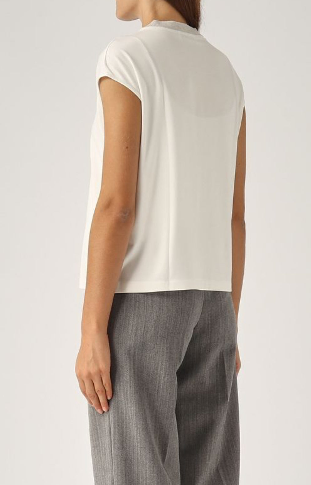 Gran Sasso Lurex Collar T-Shirt - Butter