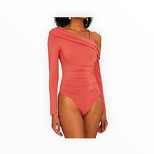 Jonathan Simkhai Gianna One-Shoulder Jersey Bodysuit - Brick