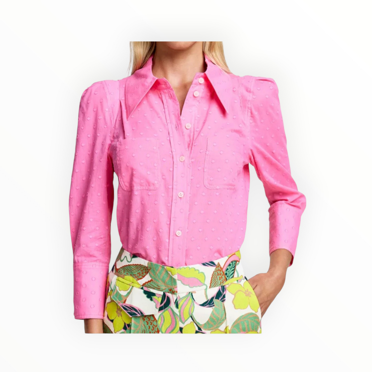 Smythe Box Pleat Shirt - Peony