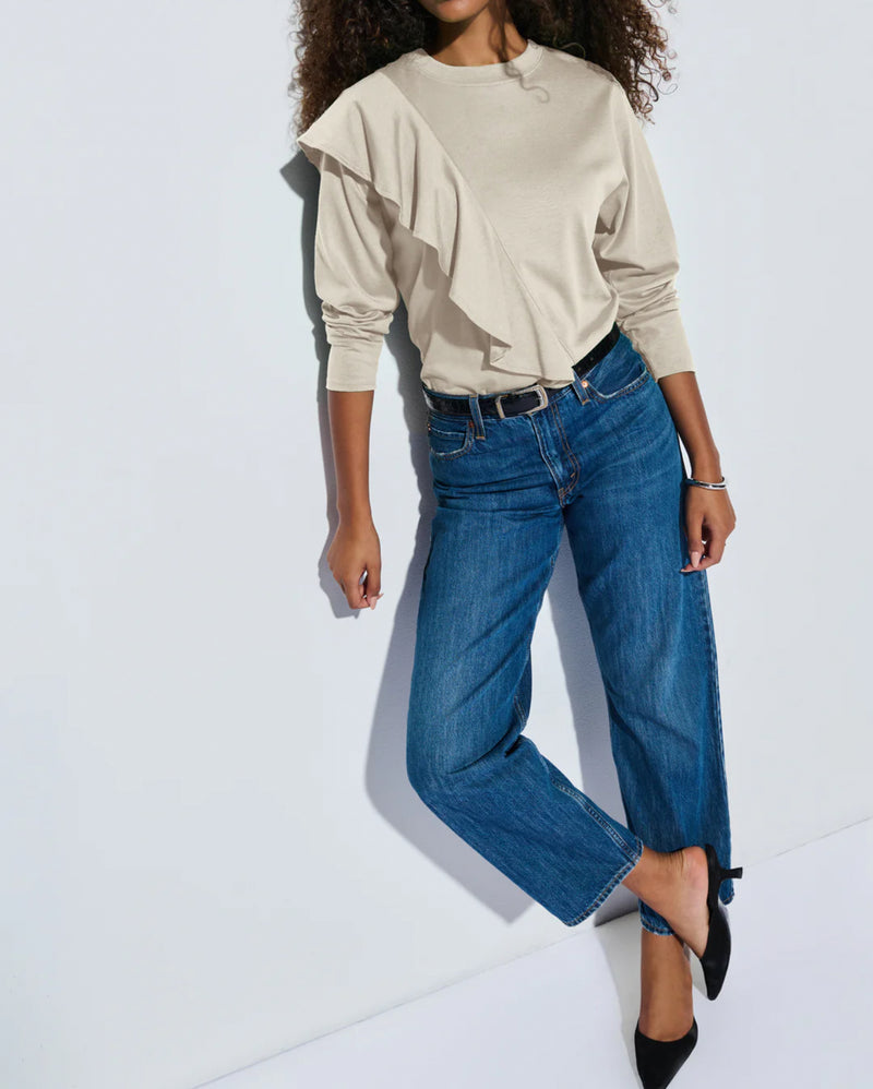 Nation Ltd Farrah Flounce Top - Parchment