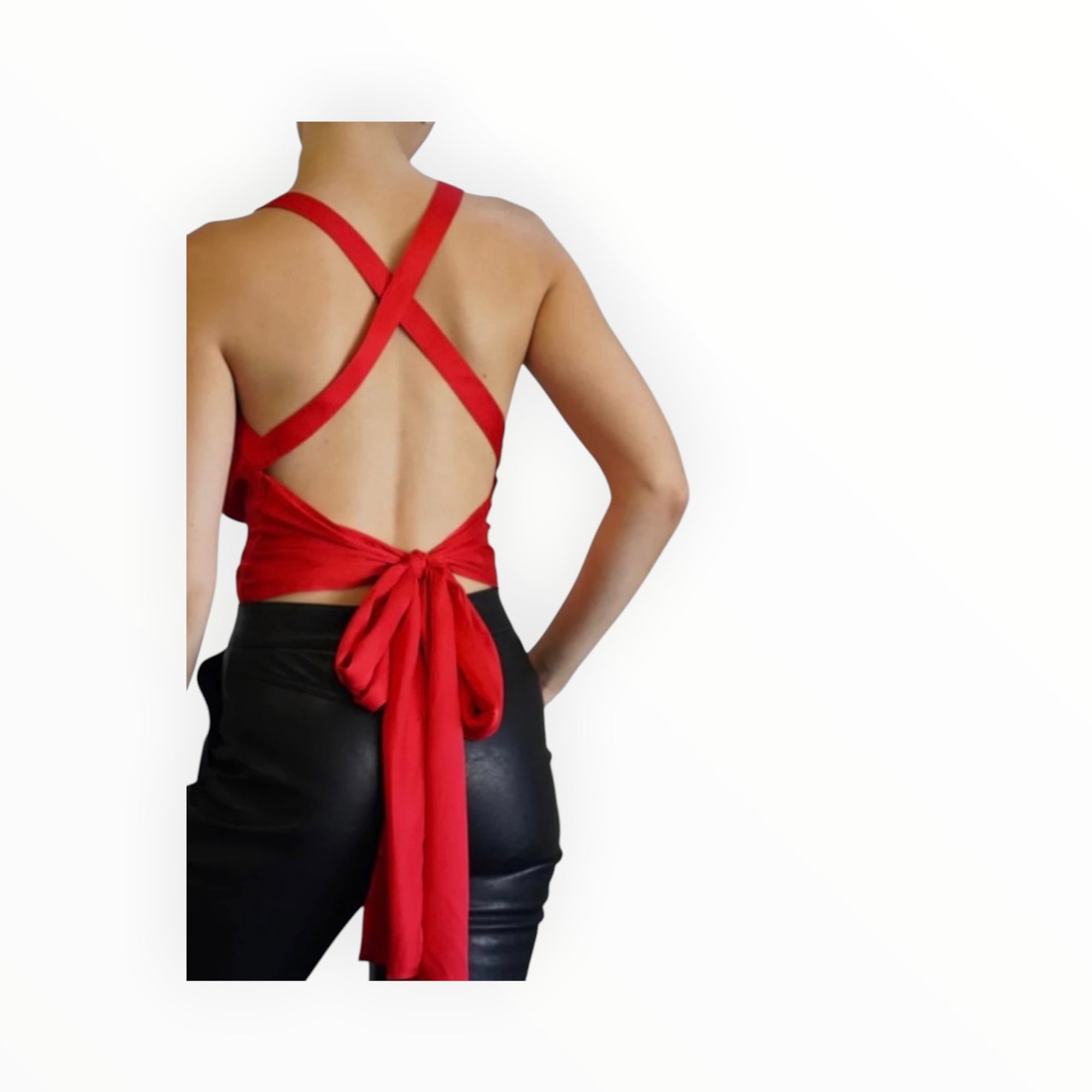 LNA Two Way Wrap Top - Red
