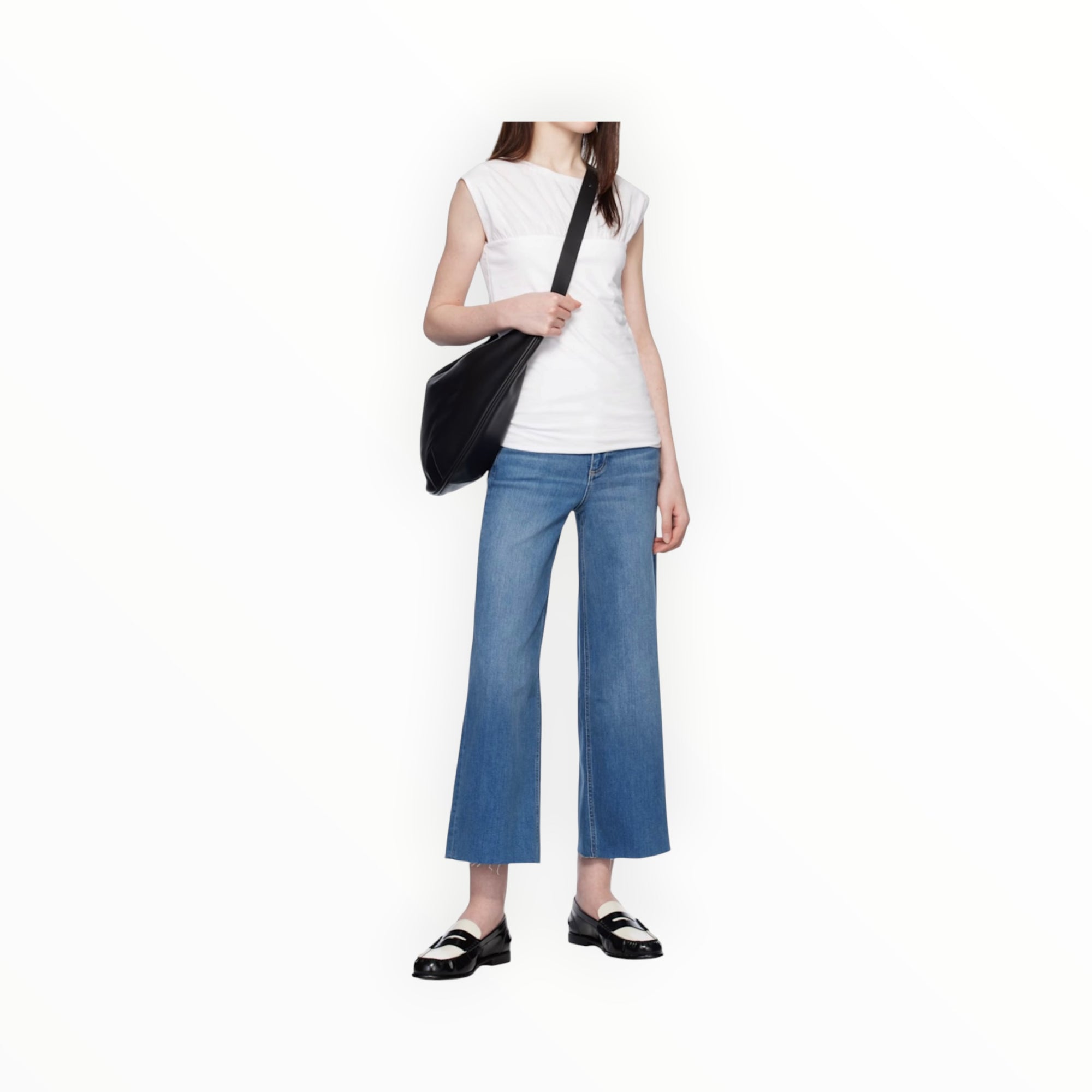 rag & bone The Jersey Banded Top - White